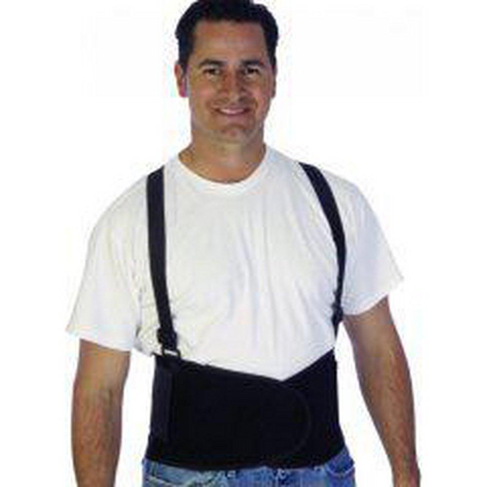 Liberty Glove & Safety Black Elastic Back Support Belt with Attached Suspender in Black 