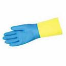 Size 9 Neoprene Gloves in Blue and Yellow
