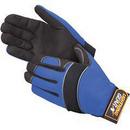 M Size Spandex Synthetic Leather and Fiber Gloves in Blue and Black