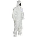 XL Size Polypropylene Coverall with Elastic Wrist and Ankle in White