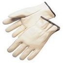 XL Size Cowhide Leather Gloves in Beige