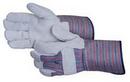 L Size Cowhide Leather and Cotton Gloves in Grey and Blue