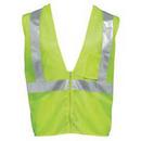 4XL Size Mesh Traffic Safety Vest with Silver Reflective Stripes in Lime Green