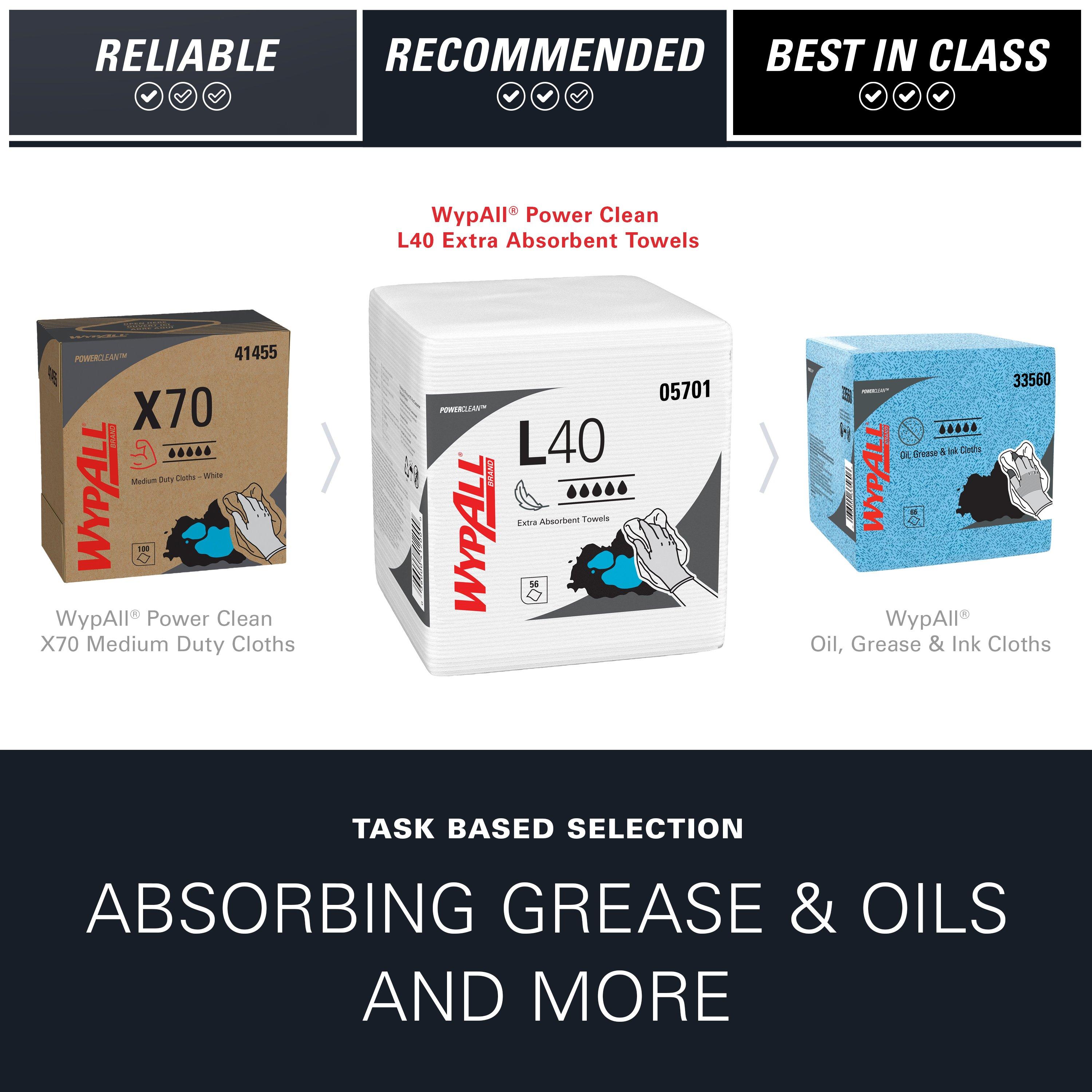 WypAll&reg; White 12-1/2 x 12 in. All Purpose Wipers in White (Case of 18) 