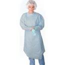 Keystone Adjustable Cap Blue Isolation Gown, Rear Entry with Attached Ties 
