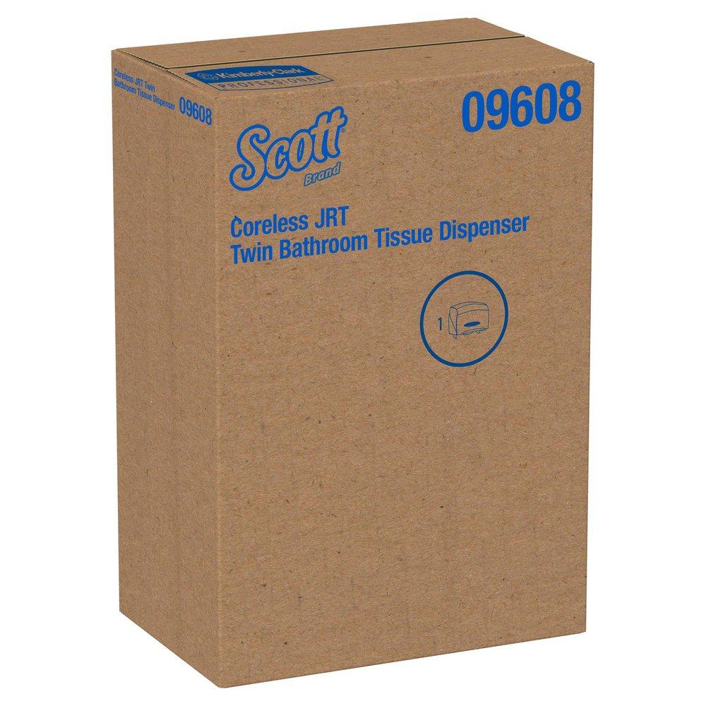 Scott&reg; Smoke/Grey Coreless Double Roll JRT Bath Tissue Dispenser 