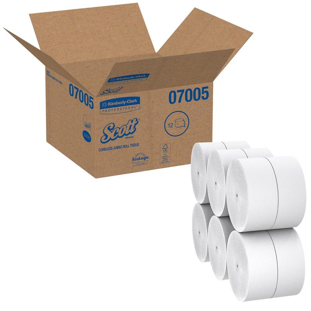 Scott&reg; White 3-39/50 in. Coreless Bath Tissue in White 
