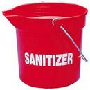 Heavy Duty Polypropylene Bucket with Sanitizer Imprint in Red