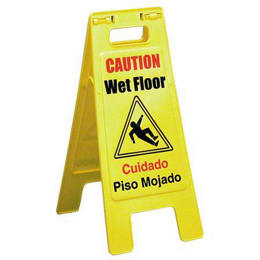 Impact Products Yellow 24-5/8 in. Wet Floor Sign with English and Spanish in Yellow 