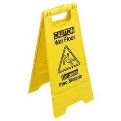 10-3/4 x 24-5/8 in. Wet Floor Sign with English and Spanish in Yellow