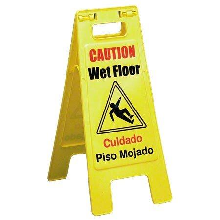 Impact&reg; Yellow 24-5/8 in. Wet Floor Sign with English and Spanish in Yellow 