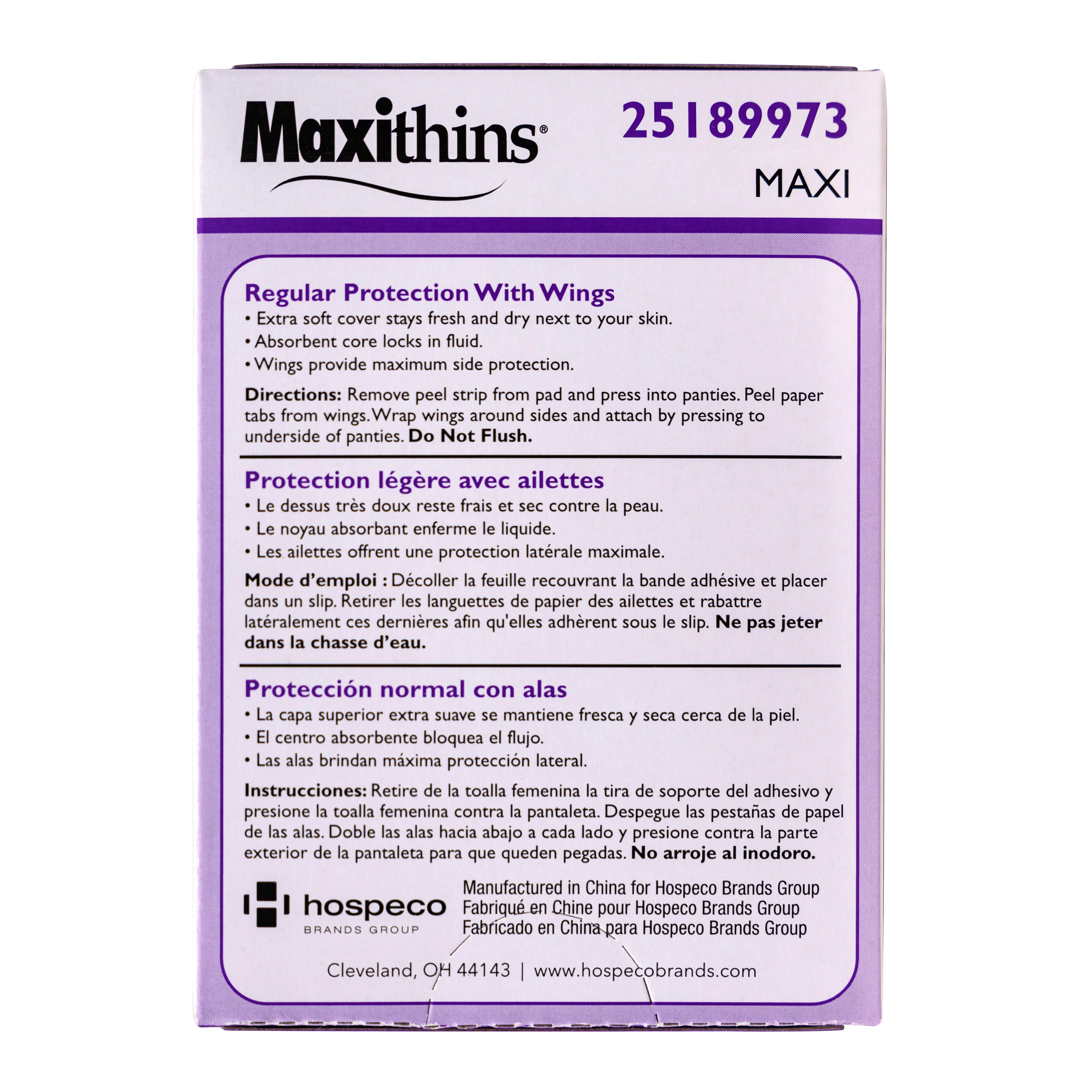 Feminine Maxi Pads with Wings (Case of 250) 