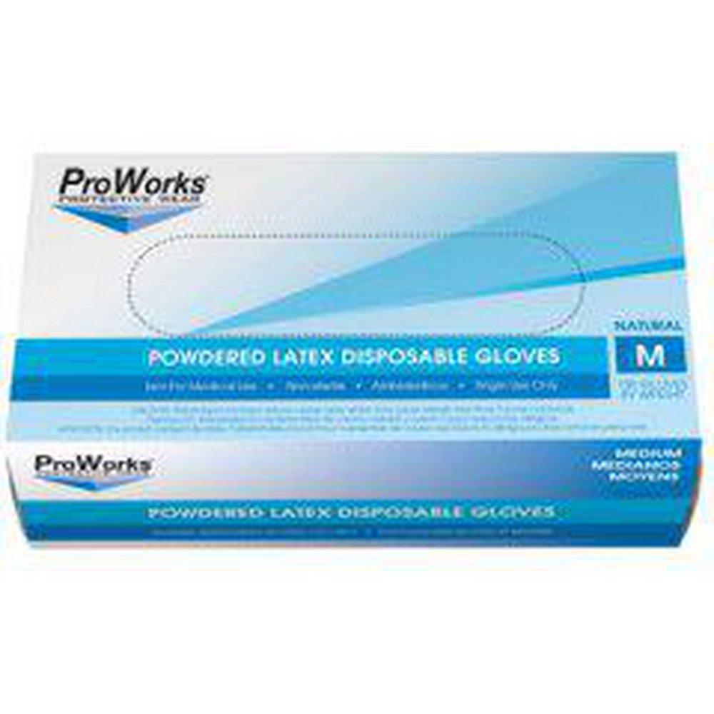 HOSPECO Natural 5 mil Power Coated Latex Ambidextrous Disposable Gloves in Natural (Case of 10) 
