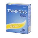 Unscented Regular Asorbency Feminine Hygiene Tampons  (Box of 20)