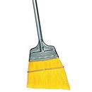 9 in. Angled Stiff Broom with Polypropylene Bristles and Steel Handle