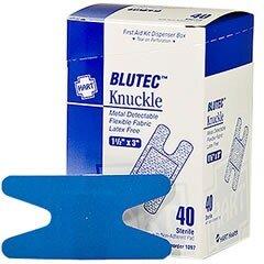 HART Health Blue 1-1/2 in. Metal Detectable Woven Knuckle Adhesive Bandage in Blue (Box of 40, Case of 12 Boxes) 