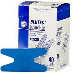 1-1/2 x 3 in. Metal Detectable Woven Knuckle Adhesive Bandage in Blue (Box of 40, Case of 12 Boxes)