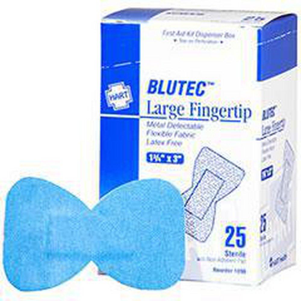 HART Health Blue 1-3/4 in. Metal Detectable Woven Large Fingertip Adhesive Bandage in Blue (Box of 25, Case of 12 Boxes) 