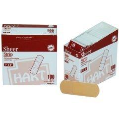 HART Health 1 in. Plastic Sheer Adhesive Bandage (Box of 100, Case of 12 Boxes) 