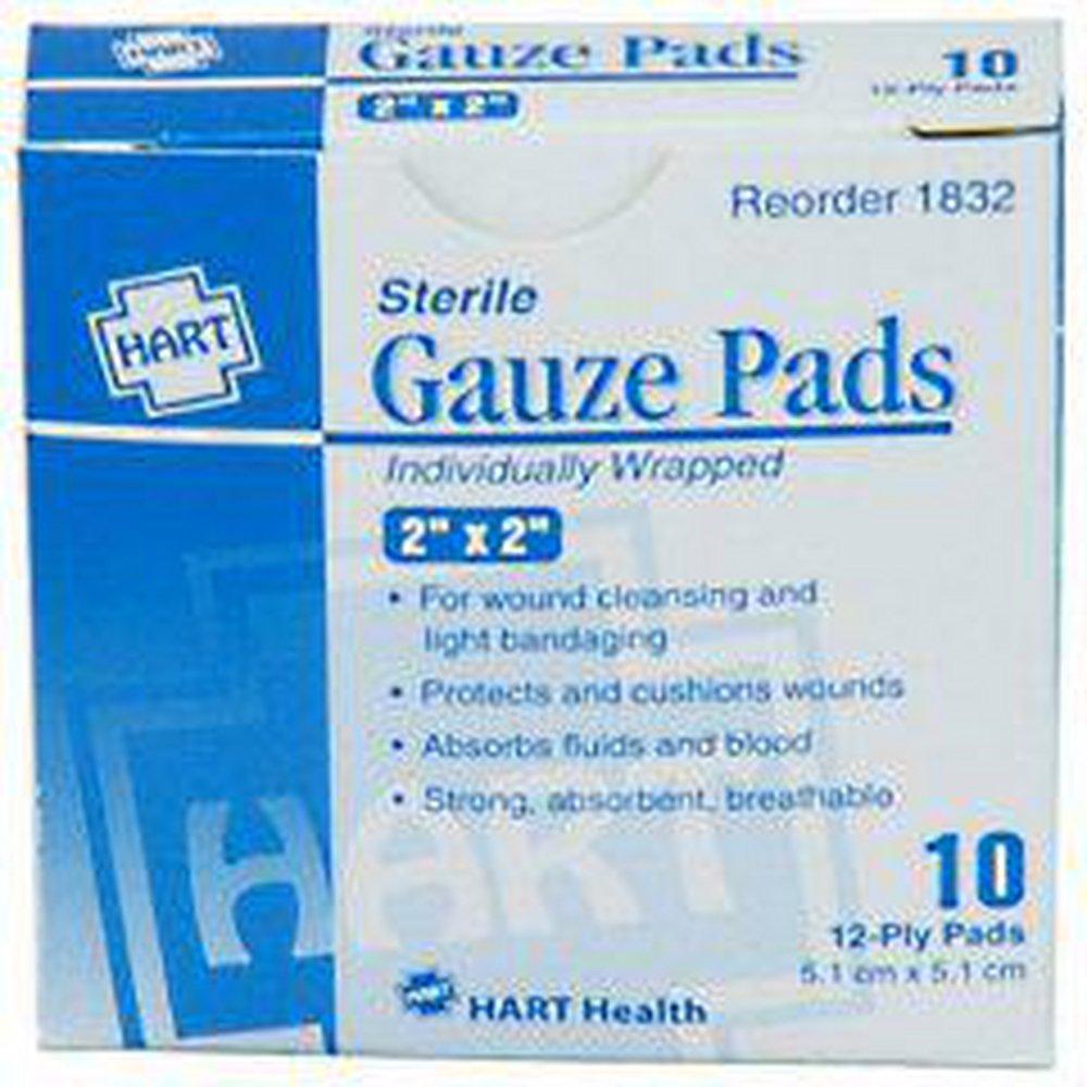 HART Health 2 x 2 in. Woven Cotton Sterile Gauze Pad 