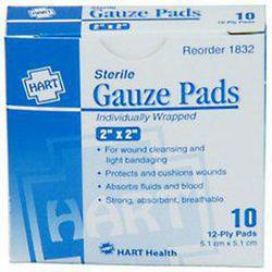 2 x 2 in. Woven Cotton Sterile Gauze Pad (Box of 10, Case of 24 Boxes)