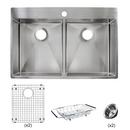 1 Hole Stainless Steel Double Bowl Dual Mount Kitchen Sink
