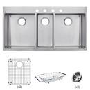 43 x 22 in. 4 Hole Stainless Steel Triple Bowl Dual Mount Kitchen Sink