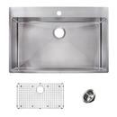33-7/16 x 22-7/16 in. 1 Hole Stainless Steel Single Bowl Dual Mount Kitchen Sink in Brushed Steel