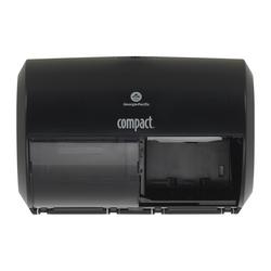 2-roll Side-by-Side Bath Tissue Dispenser in Black and Translucent Grey