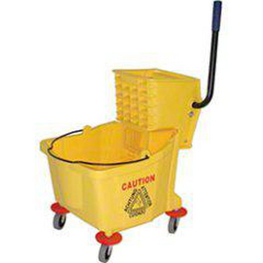 Golden Star Yellow 26 - 32 qt Mop Bucket with Side Press Winger 