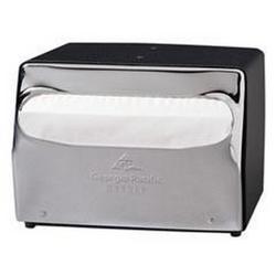 7-1/2 in. Steel Full Fold Napkin Dispenser in Black and Polished Chrome
