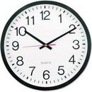 12-63/100 in. Classic Round Wall Clock in Black with White