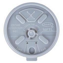 14 oz. HIPS Lift and Lock Lid with Straw Slot in Translucent Smoke