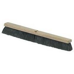 24 in. Hardwood and Tampico Floor Sweep Broom in Black
