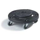 5 in. 250 lb. Polypropylene Round Container Dolly in Black