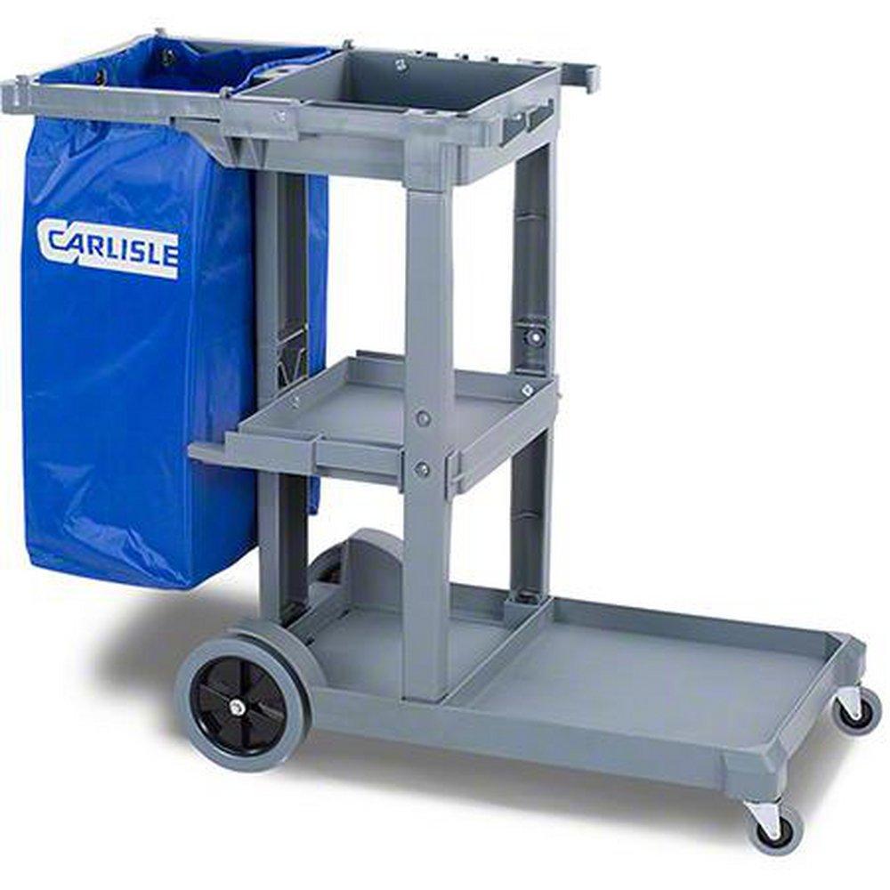Carlisle Grey Polyethylene Long Platform Janitorial Cart 