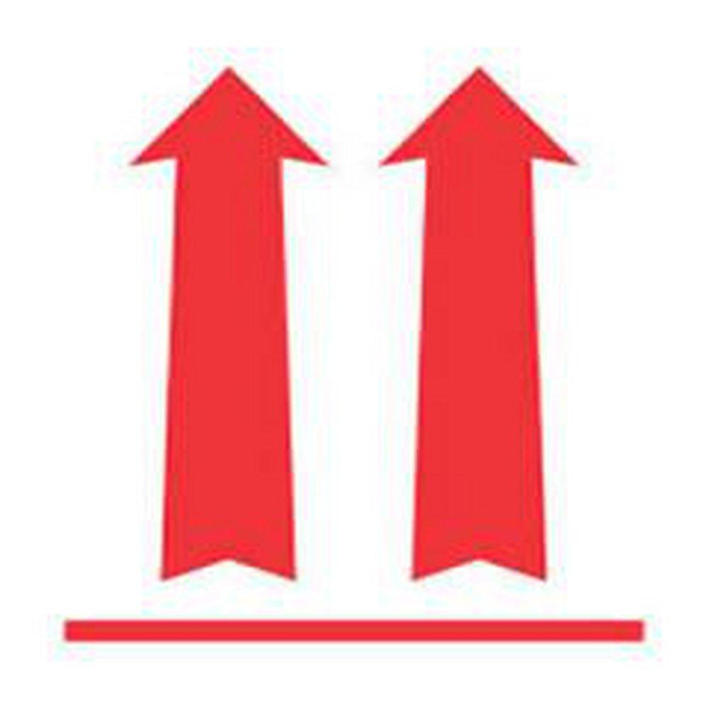 Jit Packaging Red 3 in. Double Up Arrows Label in White and Red 