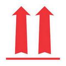 Jit Packaging Red 3 in. Double Up Arrows Label in White and Red 