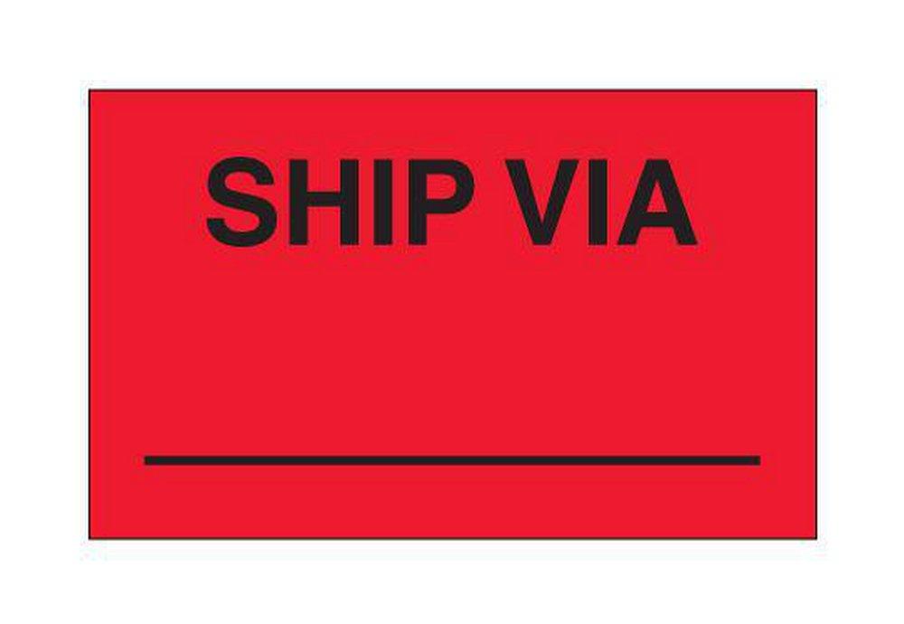 Jit Packaging Red 3 in. Product Label for Ship Via 