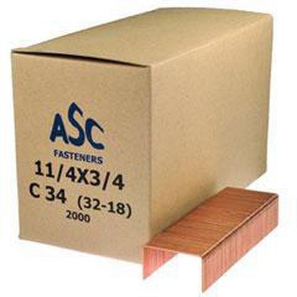 Ample Supply Company Copper 3/4 in. Staple (Box of 2000, Case of 10 Boxes) 