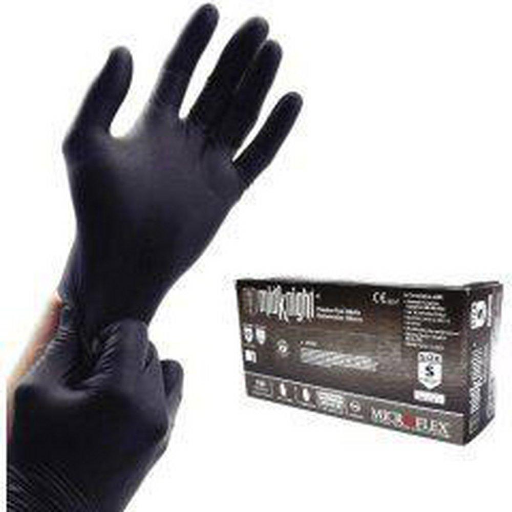 Ansell Occupational Healthcare Black 4.7 mil Rubber Automotive and Healthcare Disposable Gloves in Black (Box of 100) 