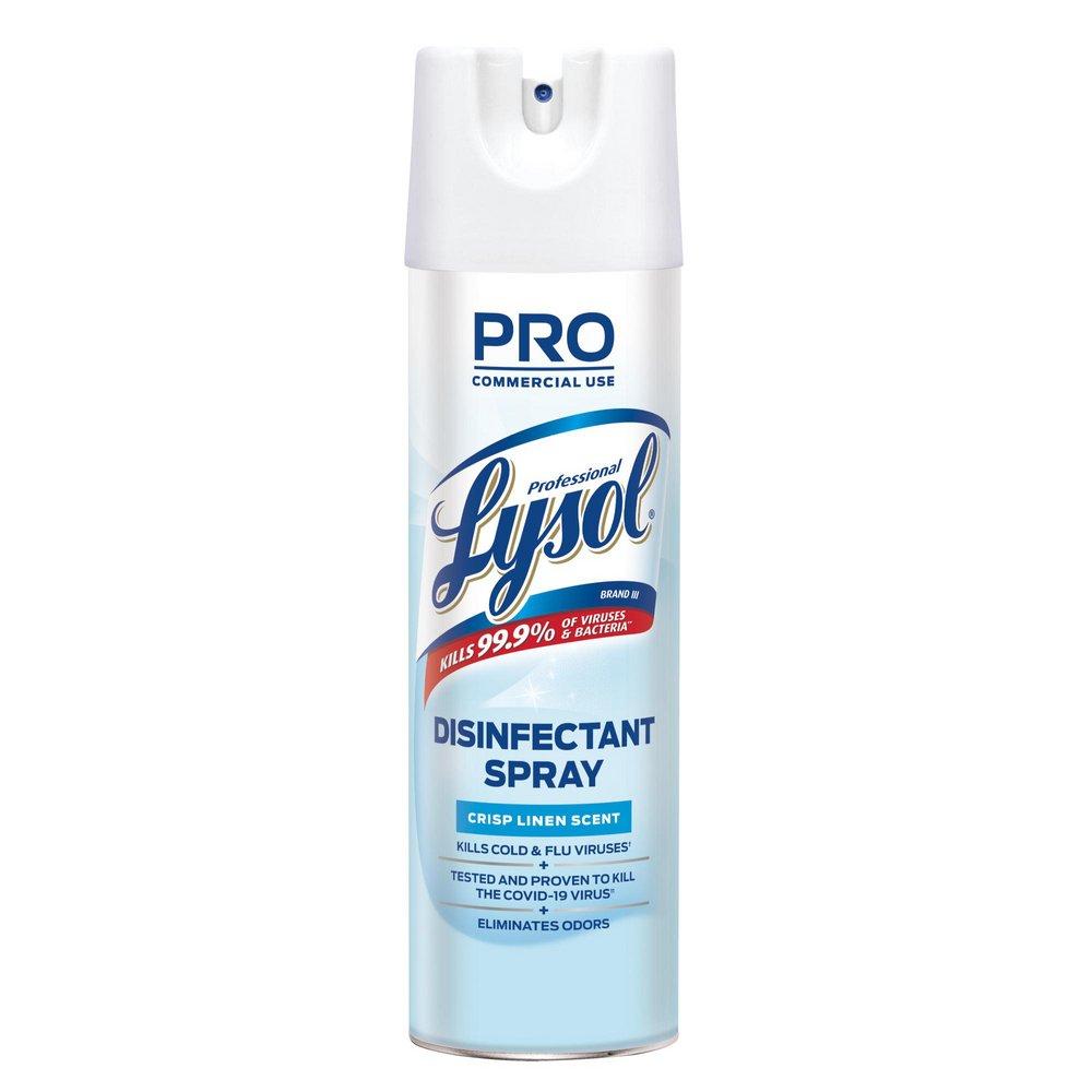 Lysol PRO SOLUTION Disinfectant Spray with Crisp Linen Scent, Case of 12 