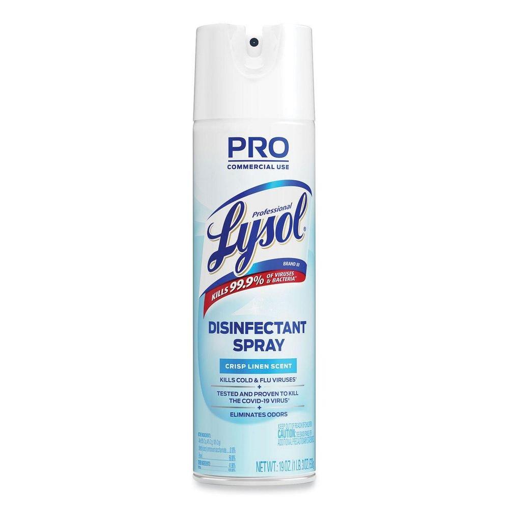Lysol&reg; PRO Clear Disinfectant Spray with Crisp Linen Scent, Case of 12 