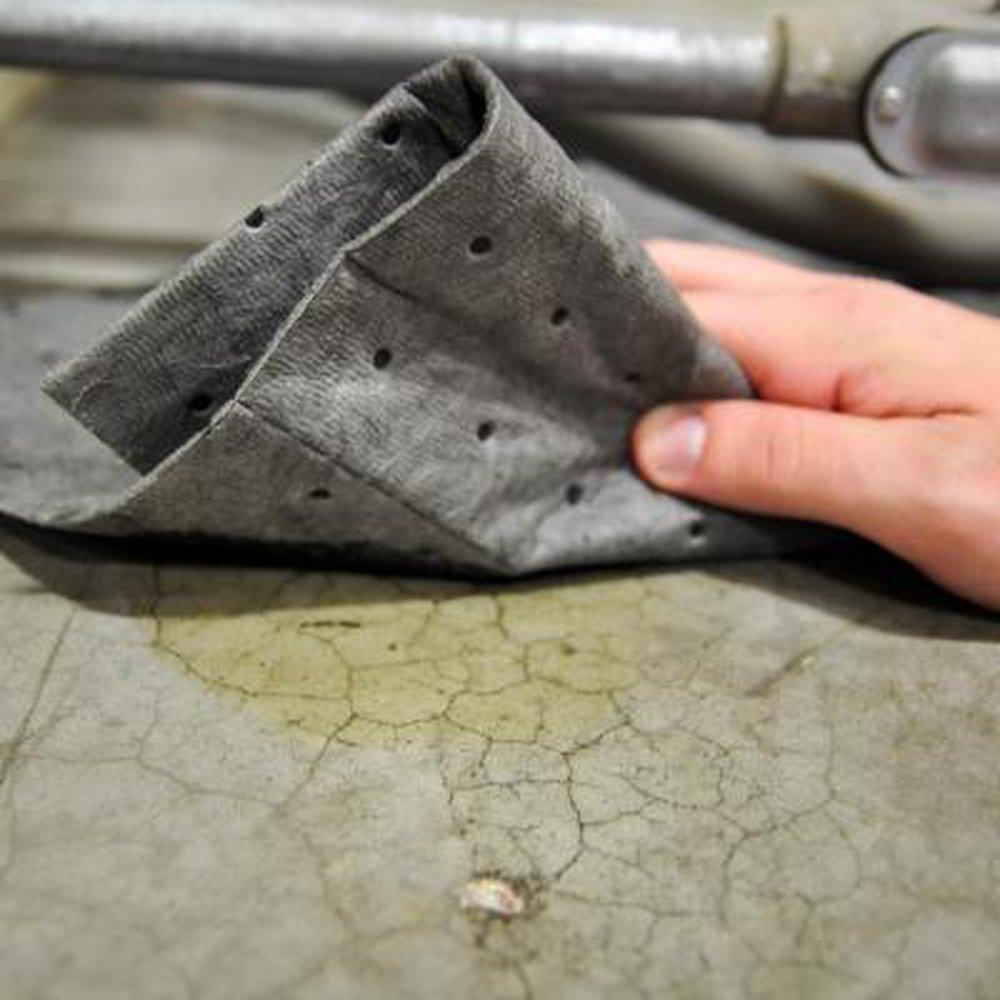 FyterTech Nonwovens Grey 15 in. Oil Sorbent Heavy Fine Fiber Pad 