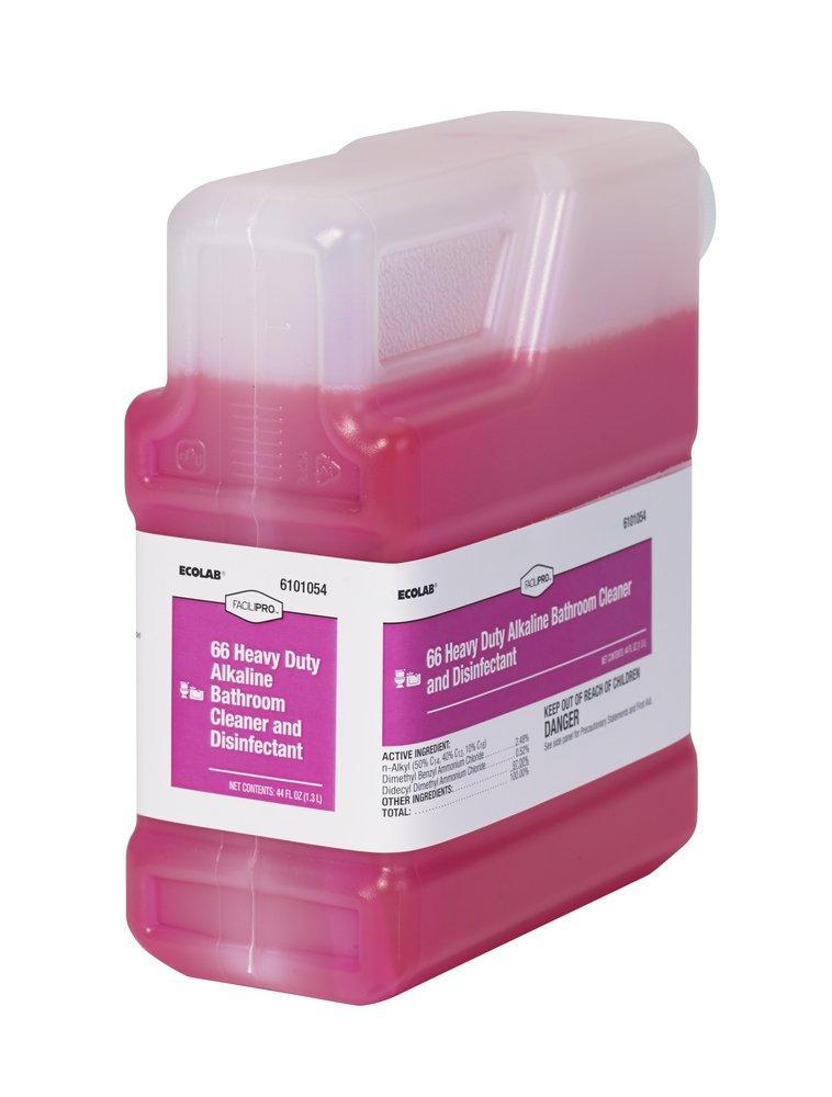 Ecolab Light Red 1.3 L Heavy Duty Alkaline Disinfectant Bathroom Cleaner 