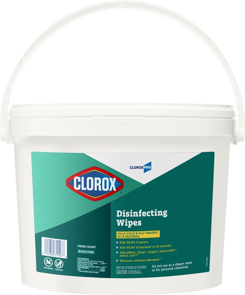 Clorox White Fresh Scent Disinfecting Wipes Bucket in White 
