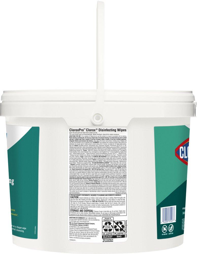 Clorox White Fresh Scent Disinfecting Wipes Bucket in White 