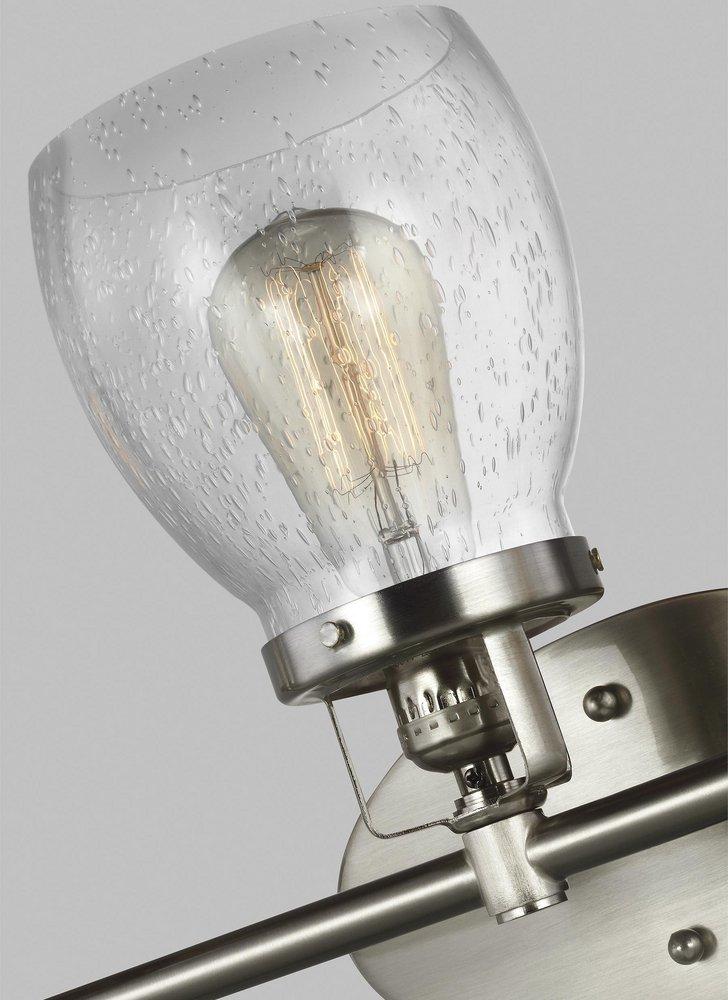 Visual Comfort & Co. Generation Lighting Brushed Nickel 60W 3-Light Medium E-26 Base Wall or Bath Sconce 