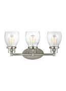 Visual Comfort & Co. Generation Lighting Brushed Nickel 60W 3-Light Medium E-26 Base Wall or Bath Sconce 