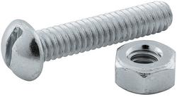 1/4 x 1 in. Carbon Steel Round Head Stove Bolt with Nut (Pack of 25)